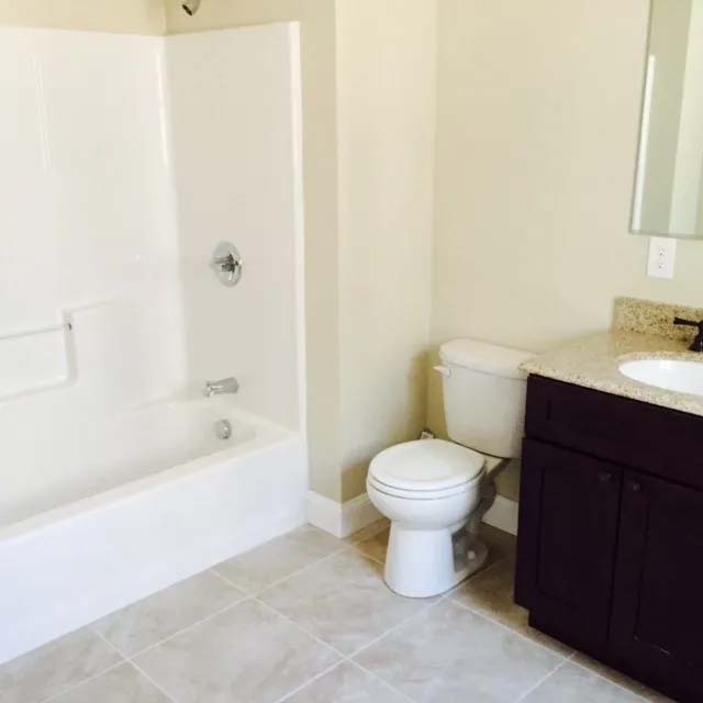 White bathroom with shower